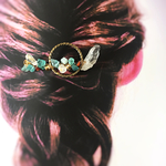 【一点もの】クリスタルとアパタイトのナチュラルヘアコーム