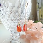 ゆれる秋色雫木の葉のピアス