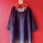 ◆SALE¥1,000引き!!◆【ポケット付き】水彩 バブル ゆったりワンピース 濃紺