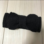 ニットリボンヘアバンド✩ブラック