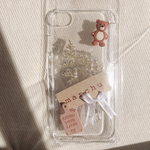 くまとドライフラワーのiPhoneケース