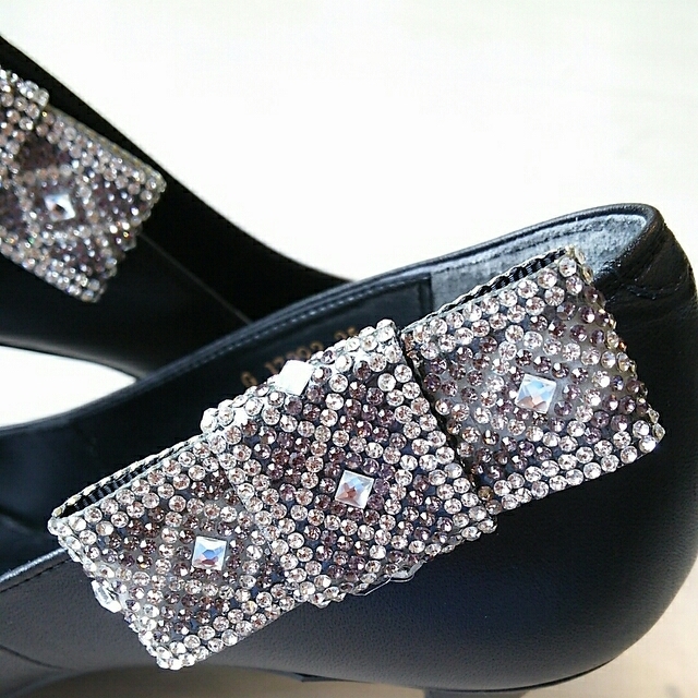 再販 キラキラシューズクリップパヴェリボン pave ribbon 小リボン