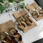 16kgp✴︎ゴールドチェーンの大ぶりピアス&イヤリング✴︎