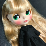 【送料無料】リカちゃん、ブライス 黒レース襟ワンピース