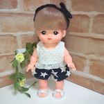 メルちゃん服3点セット【ホワイト×デニム】