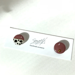 手書き牛柄アシンメトリー 貼り付けタイプピアス/イヤリング