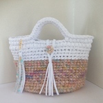 ★sale❣️ 麻ひも&ふんわり毛糸×ズパゲッティ❄️✨底板付バッグ