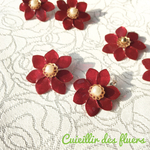 -The deep red-マニキュアフラワー ピアス イヤリング