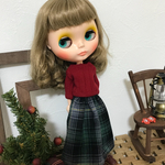 【送料無料】リカちゃん、ブライス リブニット、ギャザースカートセット