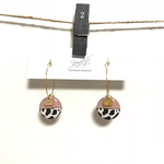 牛柄×ピンク バイカラー フープピアス