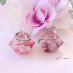 【送料無料】メモリーオイル入り幸運、美のヴィーナス オルゴナイト☆リングスタンド/チェリークォーツ、ローズクォーツ