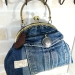 ジーンズがま口バッグ