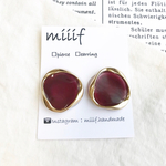 ヴィンテージ風 ピアス(ボルドー)