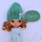 フワフワモヘアのニット帽(深め)とあったかロングマフラーのセット