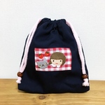 ネコちゃんと一緒*巾着袋(コップ入れにも!)