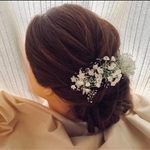 かすみ草髪飾り