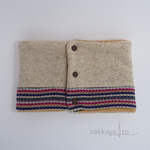 ネックウォーマー<パープルーピケボーダー>