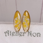 #075フラワーピアス・イヤリング_マスタード