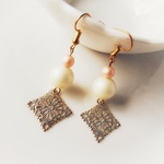 ゴールド×パールピアス