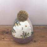 キッズ M ポンポン付きニット帽 子供用 ミモザベリー*帽子 M50〜54