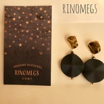 再販▷ゴールド×ネイビーの大人フラワーピアス