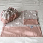 No.26 スワンのシンプルな お弁当袋 コップ入れ ランチョンマットの3点セット