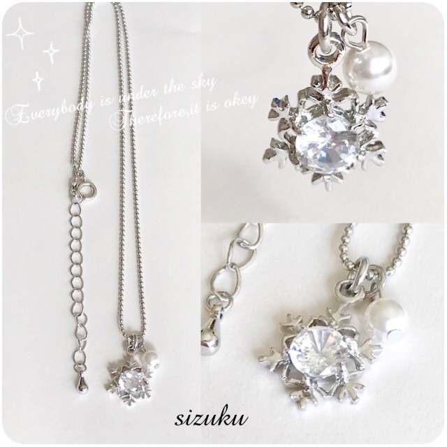 雪の結晶 ネックレス キュービック ジルコニア