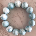 ラリマー大玉ブレスレット