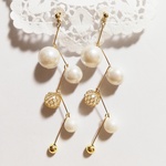 ジグザグ✩ゴールド×パールピアス