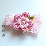 つまみ細工髪飾り ベビーヘアバンド 桜の花