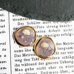 NEW□ヴィンテージ風かすみ草ピアス(ゴールド×ライトパープル)