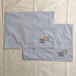 送料無料 水色ストライプのランチョンマット30×40 2枚セット No.37