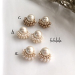 選べるcolor*小さなコットンパールのドレスピアス*