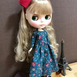 【送料無料】リカちゃん/ブライス 花柄ワンピ、リボンヘアバンドセット