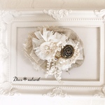 リネンとレースのコラージュバレッタ*