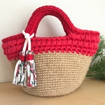 M*フラワータッセル付・かごバッグ