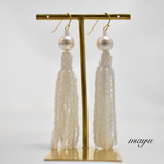 ビーズタッセルピアス