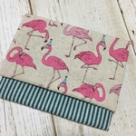 【再再販】移動ポケット フラミンゴ柄白