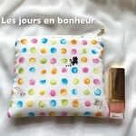 ドットネコふわふわポーチ