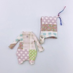 パープルのふわふわルームウェア(サルエル)ととんがり帽子のセット