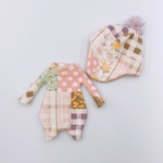 ピンクのふわふわルームウェア(サルエル)とフライングキャップのセット