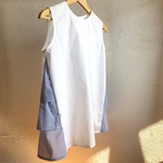 サイドフリル のノースリーブ ストライプ