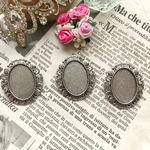 アンティークシルバー ブローチ台座 3個