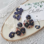 navy×ビオラ ピアス/イヤリング