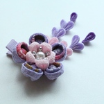 つまみ細工 髪飾り 浴衣髪飾り 紫