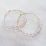 ミルキークォーツ「ゲーム」天然石ピアス