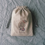 【受注製作】名前刺繍入り リネン 巾着 バッグ