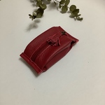 牛革 ミニポーチ レッド タッセル