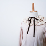 ふりふり手編みのつけ襟 オフホワイト 白 ande.nutteru/アンデヌッテル