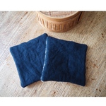 ネイビーのリネンコースター❋